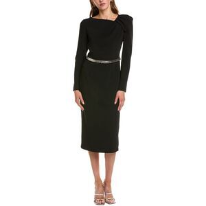 Carla Ruiz Womens  Chain Waist Midi Dress, Black